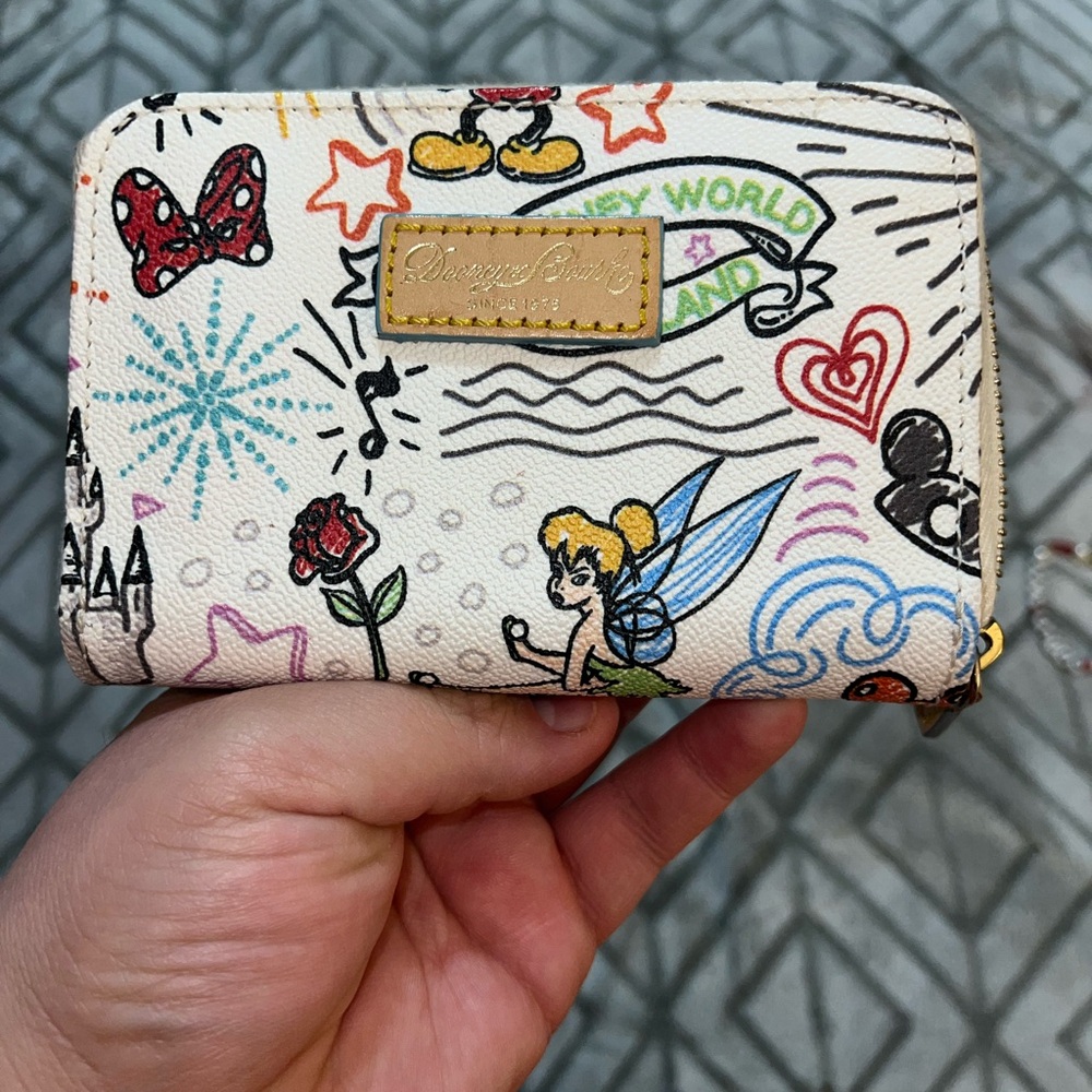 Disney Dooney & Bourke Sketch Print small wallet NWOT